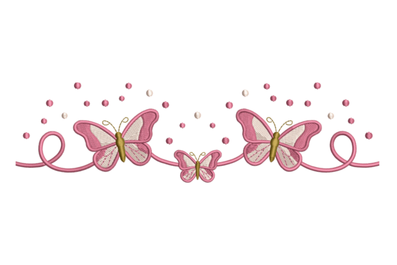 Butterfly Border – Cute Pink