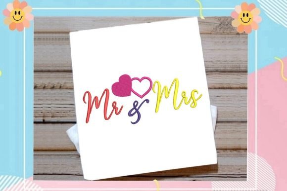 Colorful Mr. and Mrs. Love: Wedding Embroidery for Seasonal Gifts