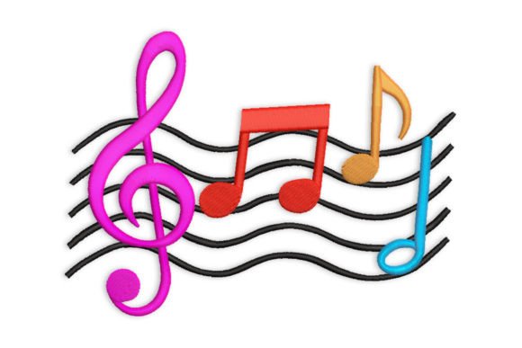 Coloured Music Notes: A Designer's Review for Boutique Sweatshirt Embroidery