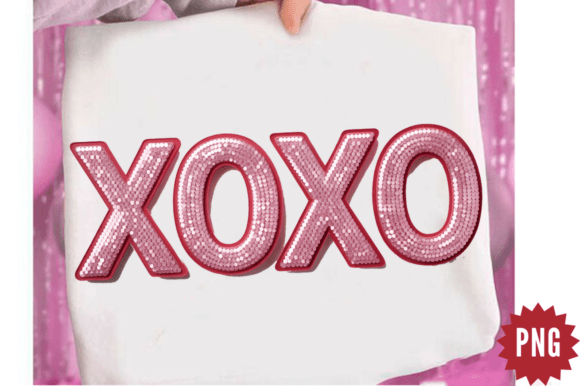 Faux Embroidery Pink XoXo PNG Design Review