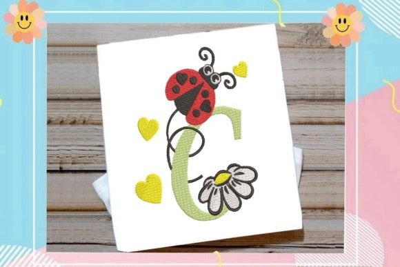 Ladybug C Letter Monogram Embroidery Review