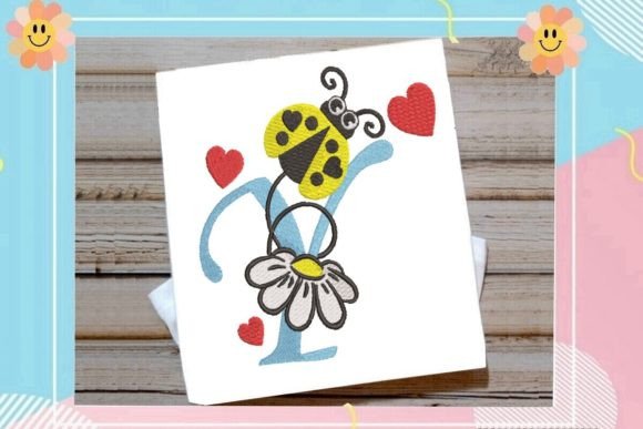Ladybug Y Letter Monogram