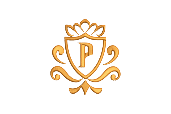 Monogram Letter P: Wedding Embroidery Design