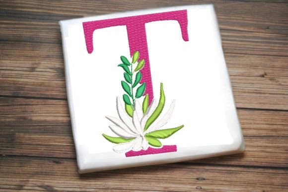 T Letter Decorative Greenery Alphabet Monogram